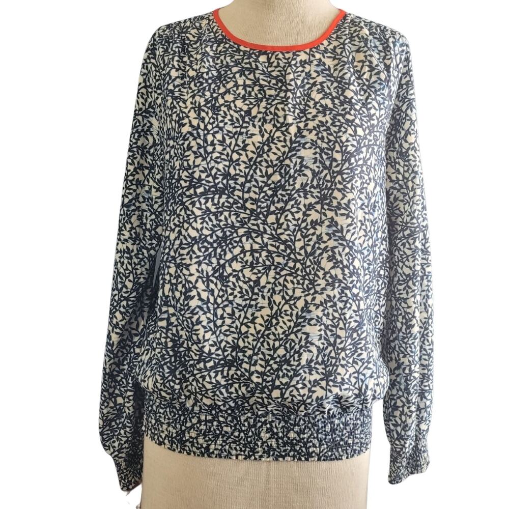 Michael Kors Navy and Cream Blouse Size Small